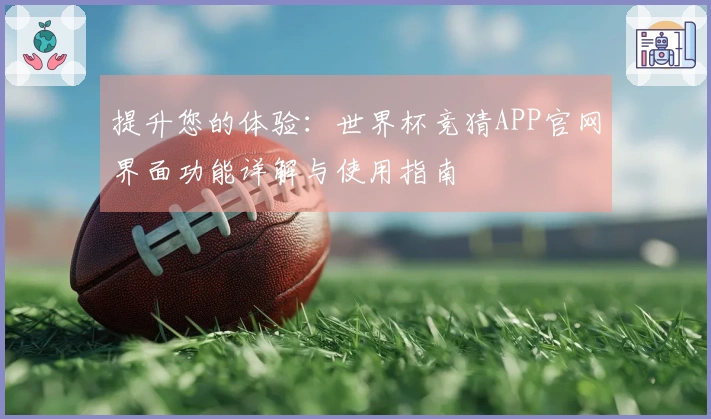 提升您的体验：世界杯竞猜APP官网界面功能详解与使用指南